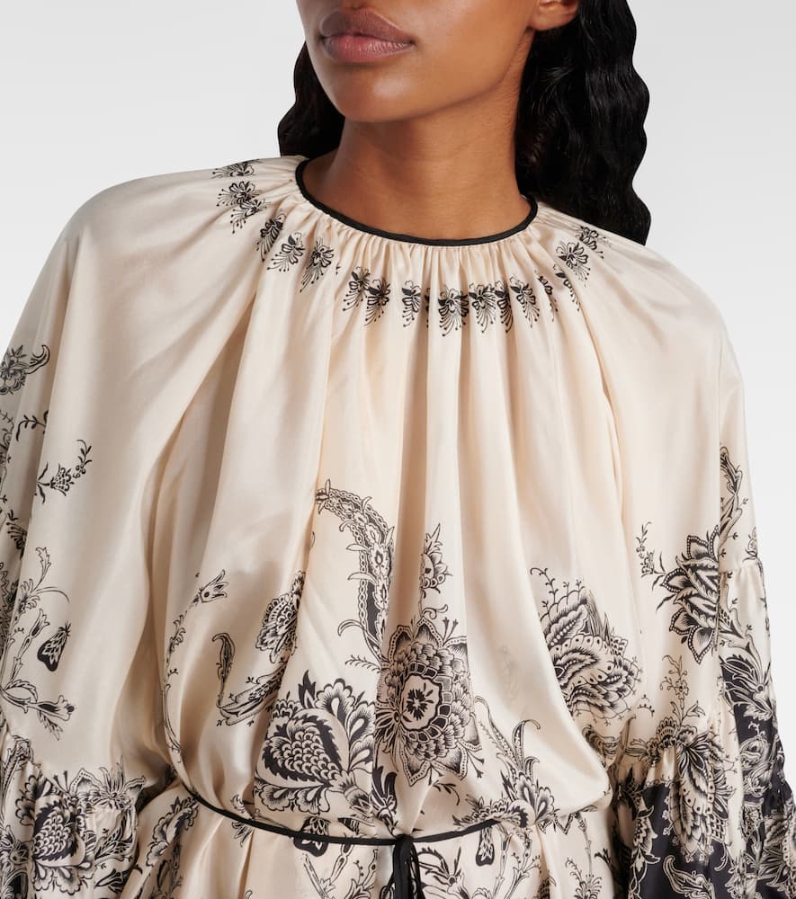 Zimmermann Rhiannon Long Sleeve Silk Habutai Lantern Minidress
