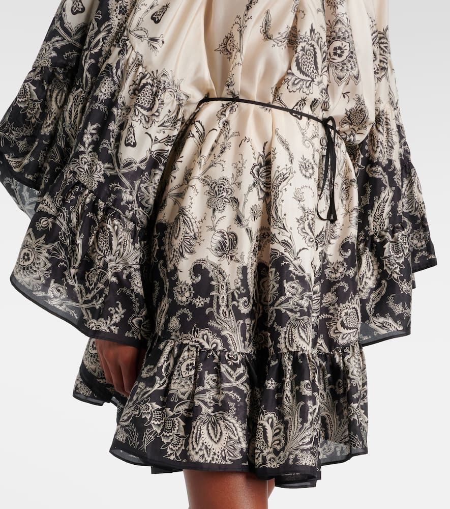 Zimmermann Rhiannon Long Sleeve Silk Habutai Lantern Minidress