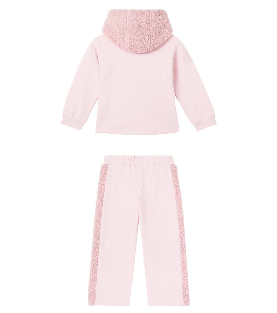 Patachou Cotton-blend Fleece Hoodie And Sweatpants Set In Pink