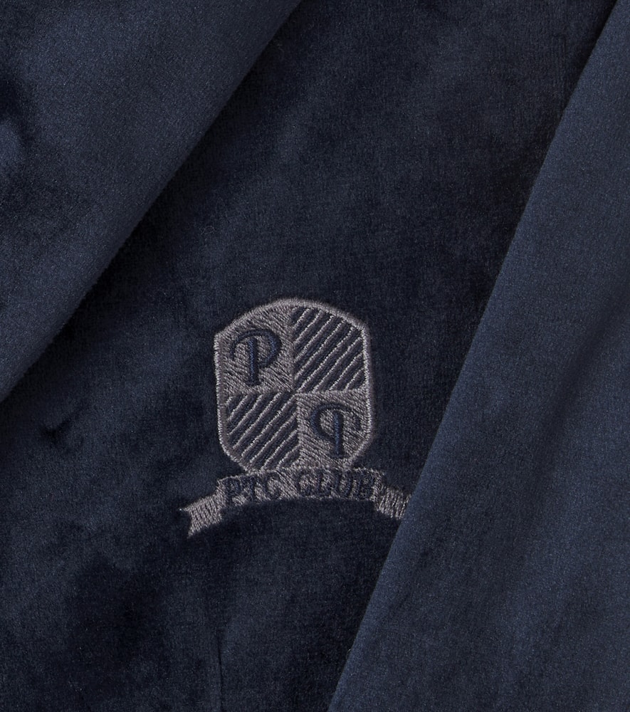 Patachou Embroidered Velvet Blazer In Blue