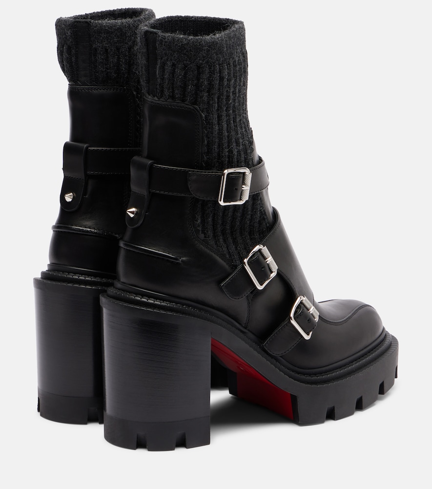  Christian Louboutin Christian Louboutin Cortinetta College 100 Leather Ankle Boots 