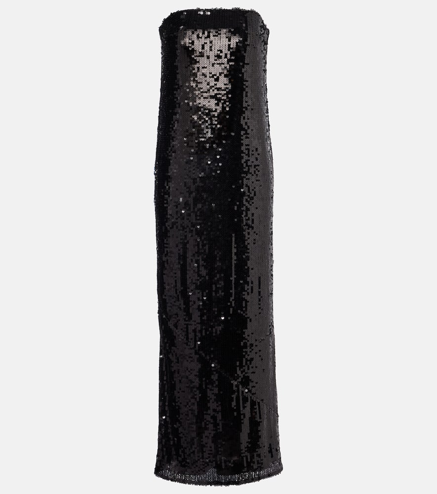 Sequined strapless maxi dress