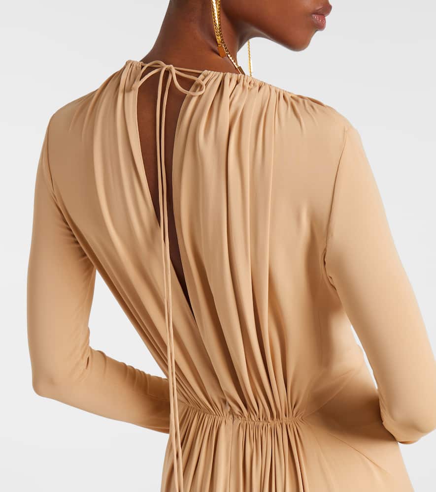 Victoria Beckham Asymmetric Draped Gown In Neutral