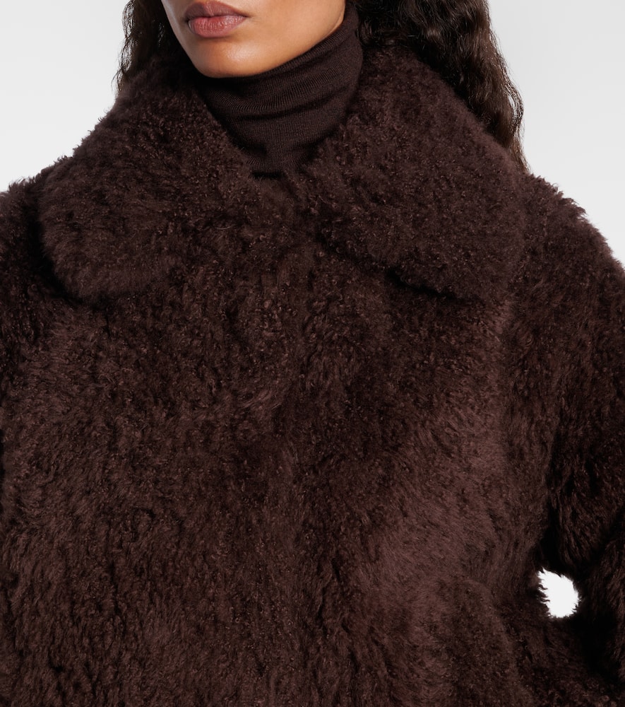 Yves Salomon Shearling Jacket In Brown