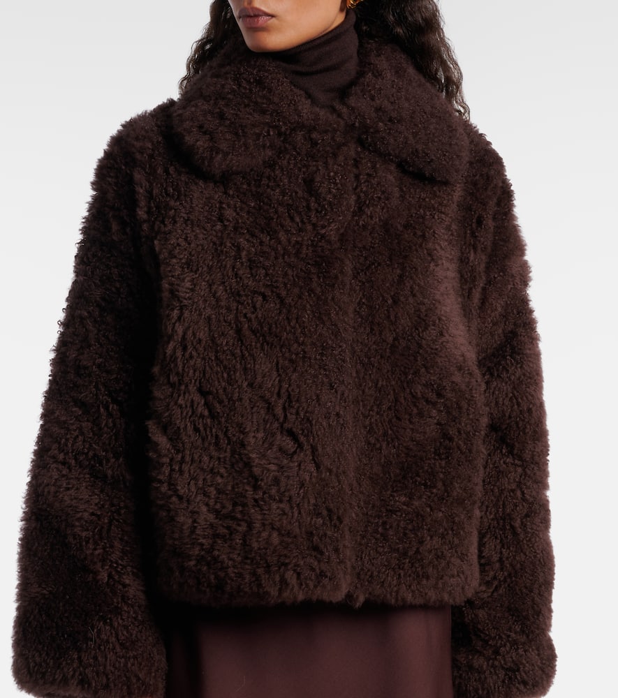 Yves Salomon Shearling Jacket In Brown