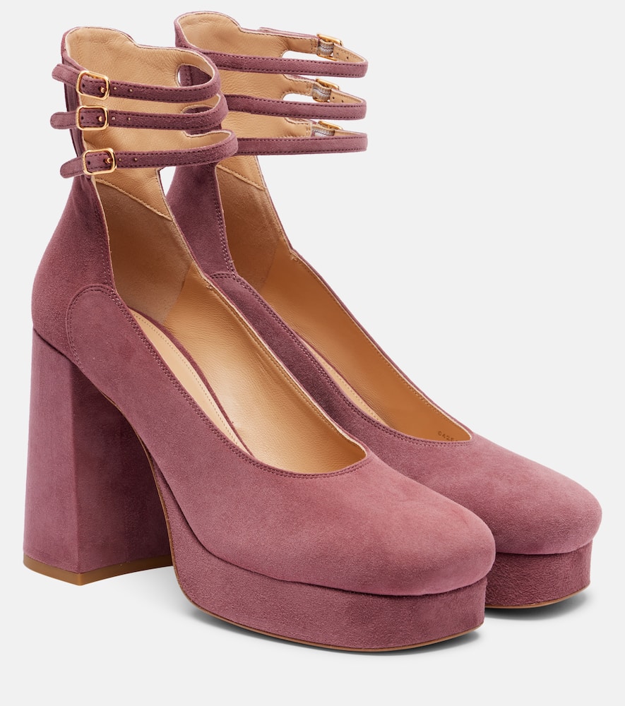Chloé 100mm Triple-buckle Platform Pumps In Pink