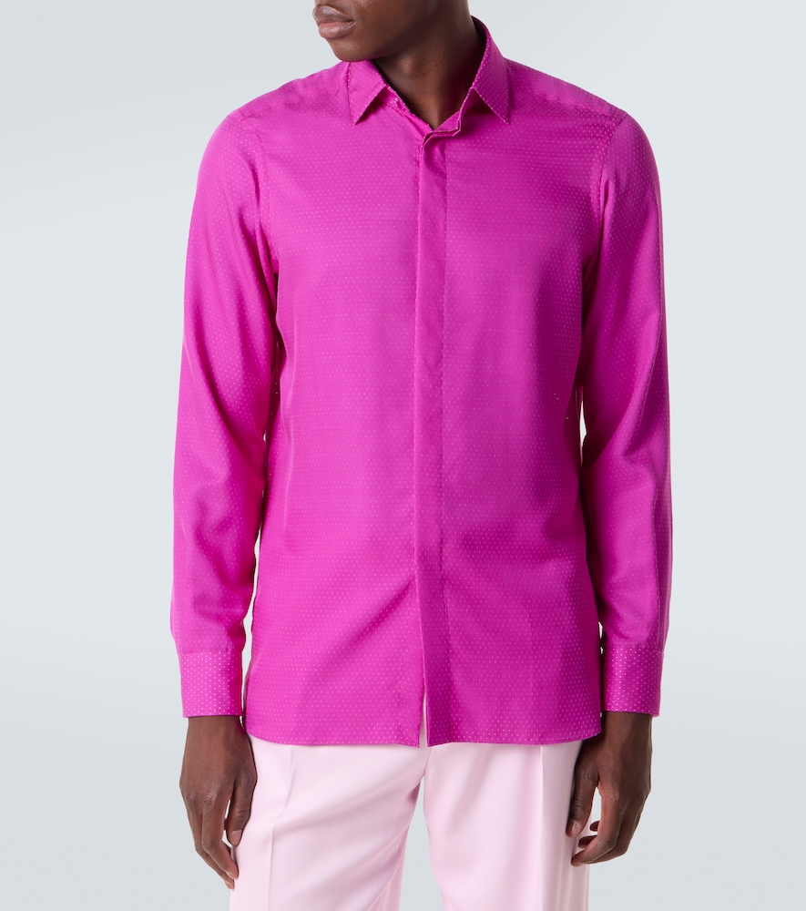  Tom Ford Tom Ford Perforated Silk Twill Shirt 
