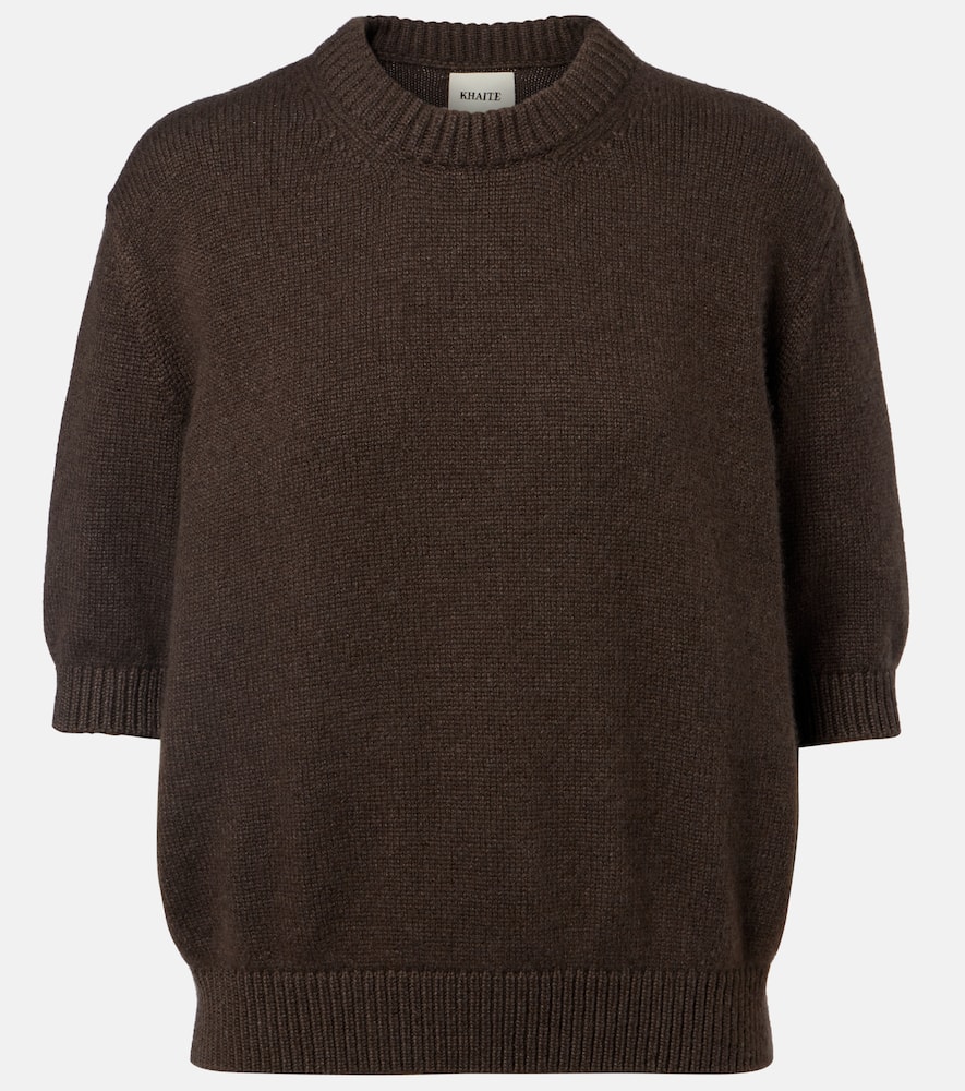 Khaite Davin Short-sleeve Sweater In Brown