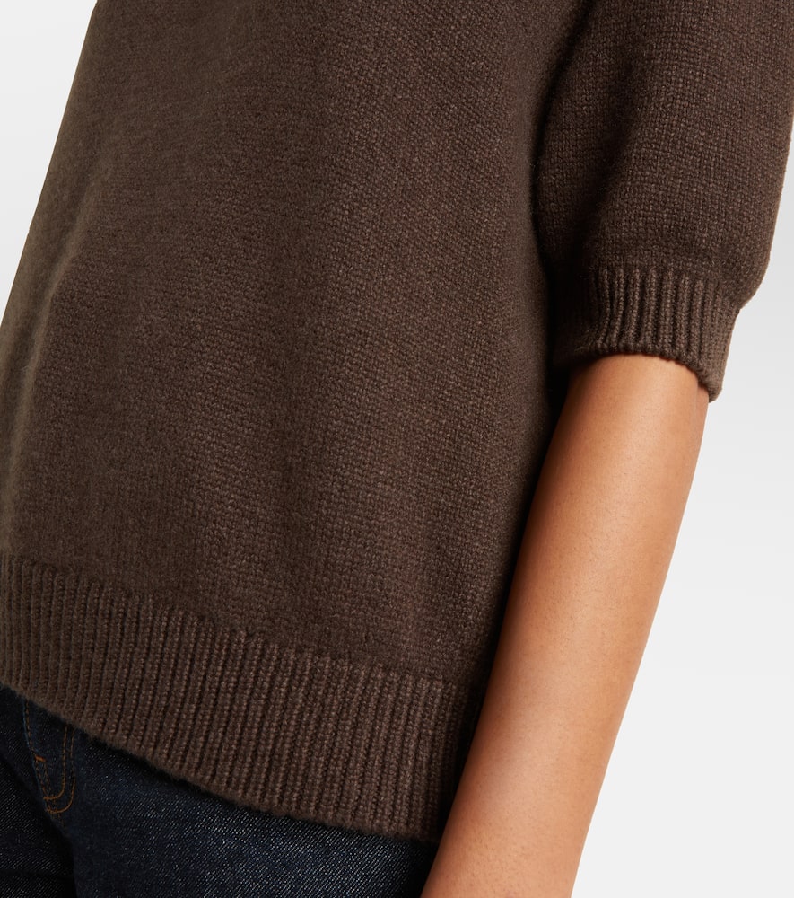 Khaite Davin Short-sleeve Sweater In Brown