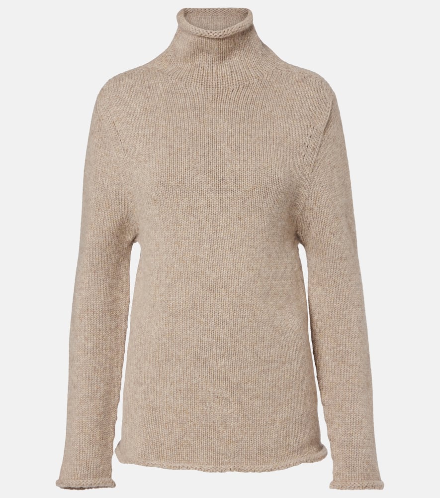 The Row Mariam Cashmere Turtleneck Sweater In Brown