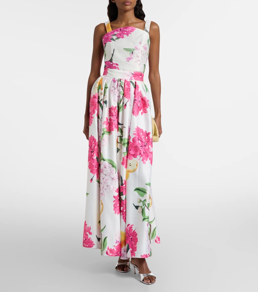 Leo Lin Isadora Printed Linem-blend Top In Multi