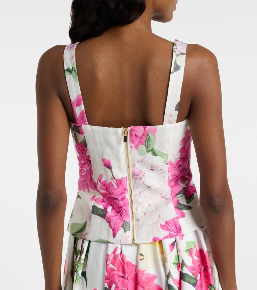 Leo Lin Isadora Printed Linem-blend Top In Multi