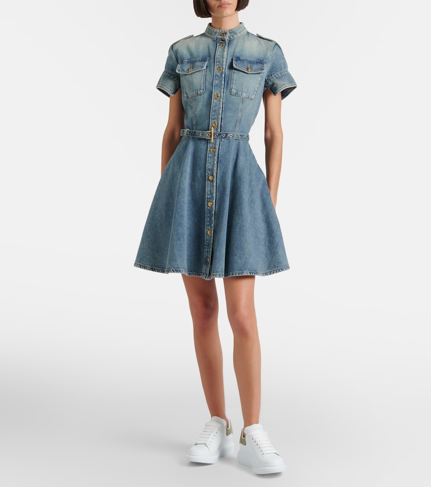 McQueen Belted denim shirt dress