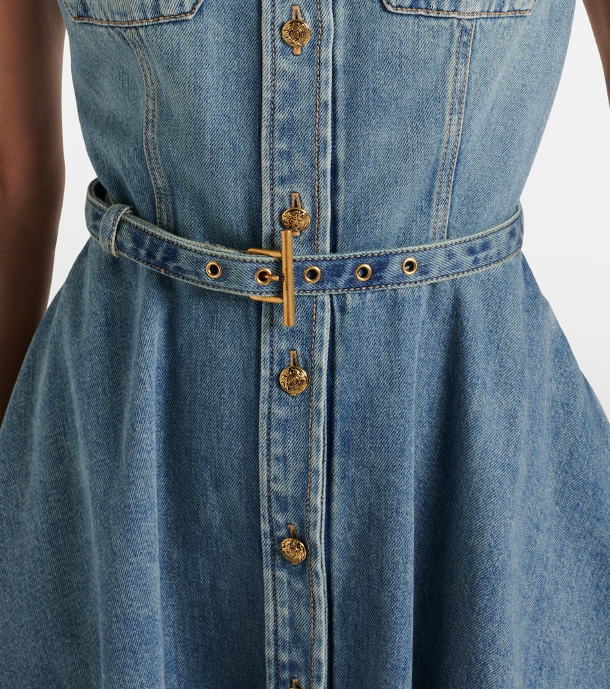  Mcqueen Mcqueen Belted Denim Shirt Dress 