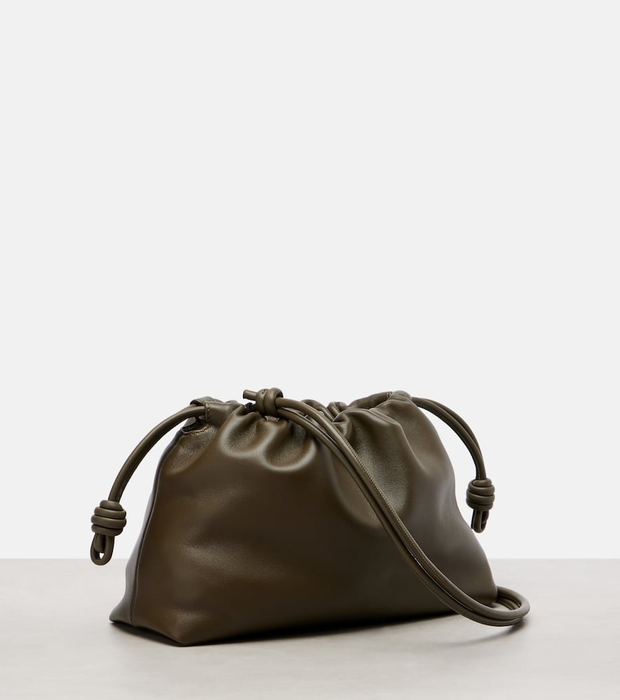 Loewe Flamenco Medium Leather Clutch In Green