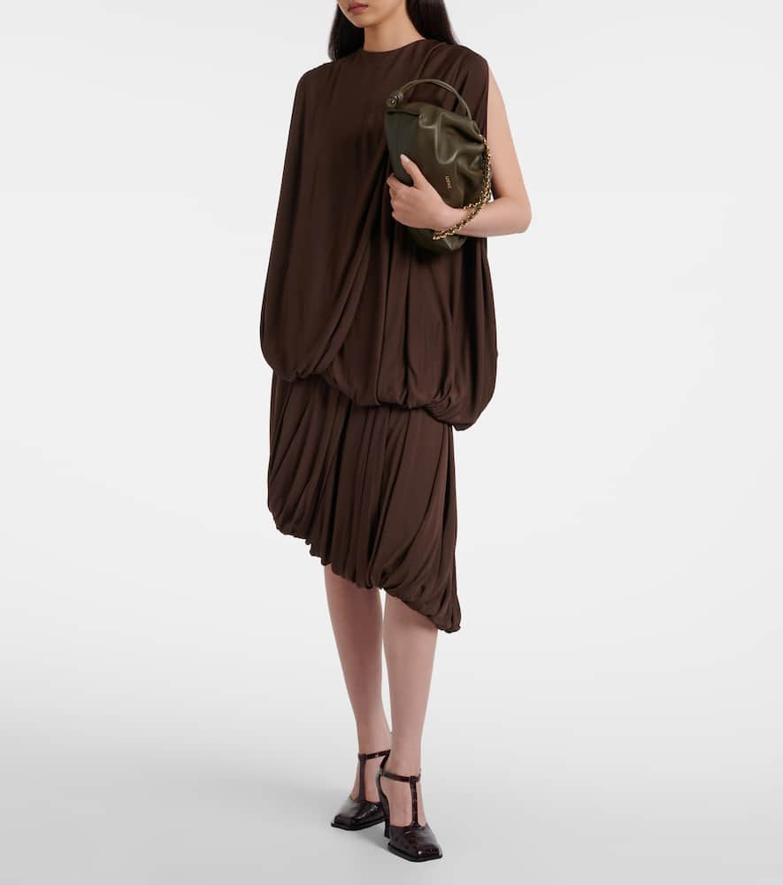 Loewe Flamenco Medium Leather Clutch In Green