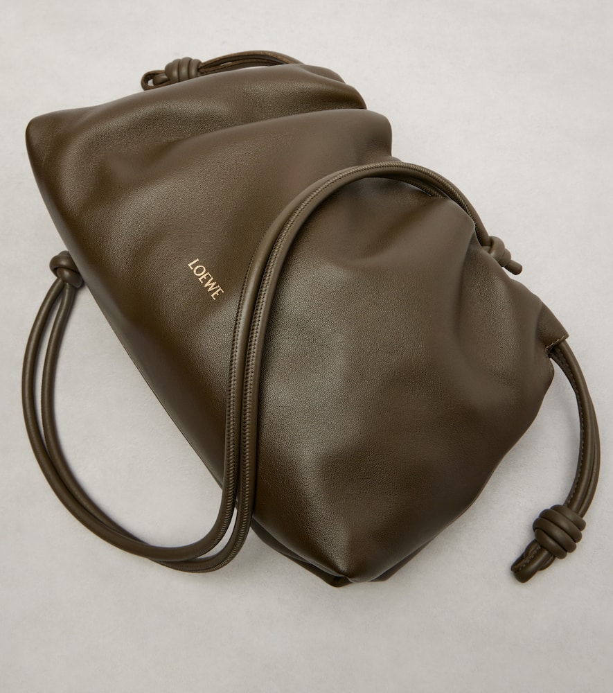 Loewe Flamenco Medium Leather Clutch In Green