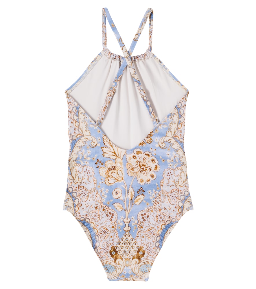 Zimmermann Kids Daylight Gathered 1pc Swimsuit In Multi