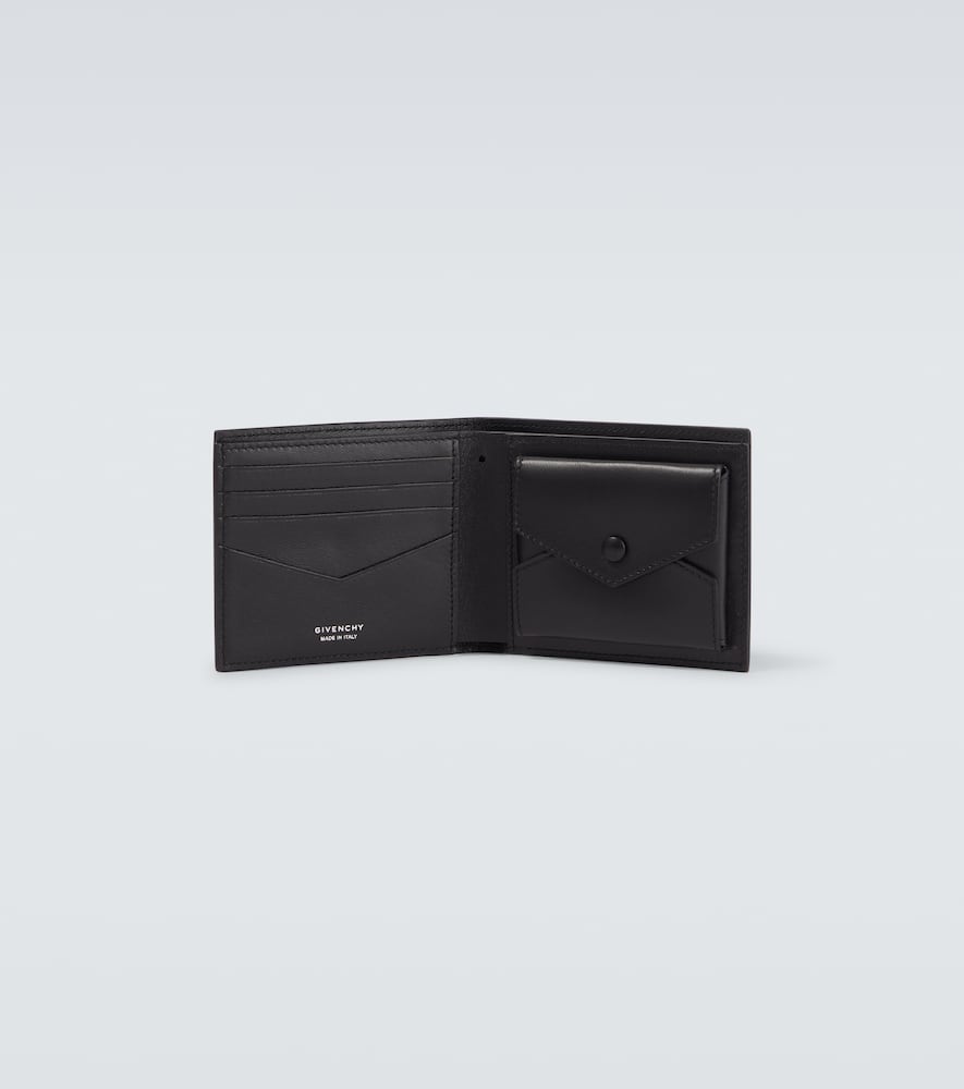 Givenchy Black Bi-fold Wallet With Logo Lettering On The Front In Grained Leather Man In Black
