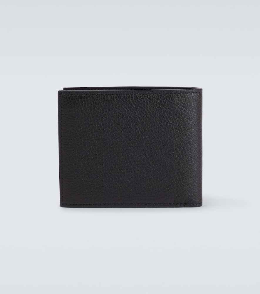 Givenchy Black Bi-fold Wallet With Logo Lettering On The Front In Grained Leather Man In Black