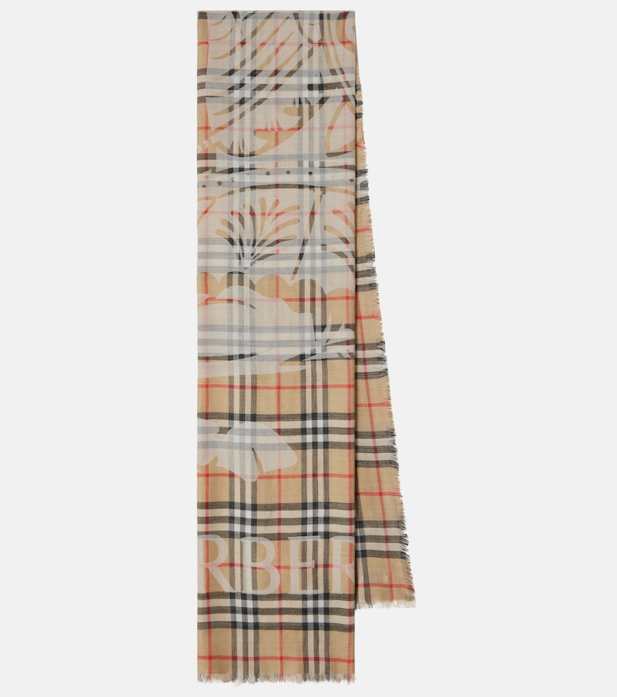 Burberry EKD  Check wool and silk scarf