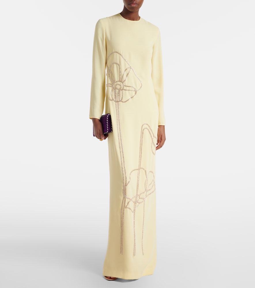 Costarellos Zarie embellished crêpe gown