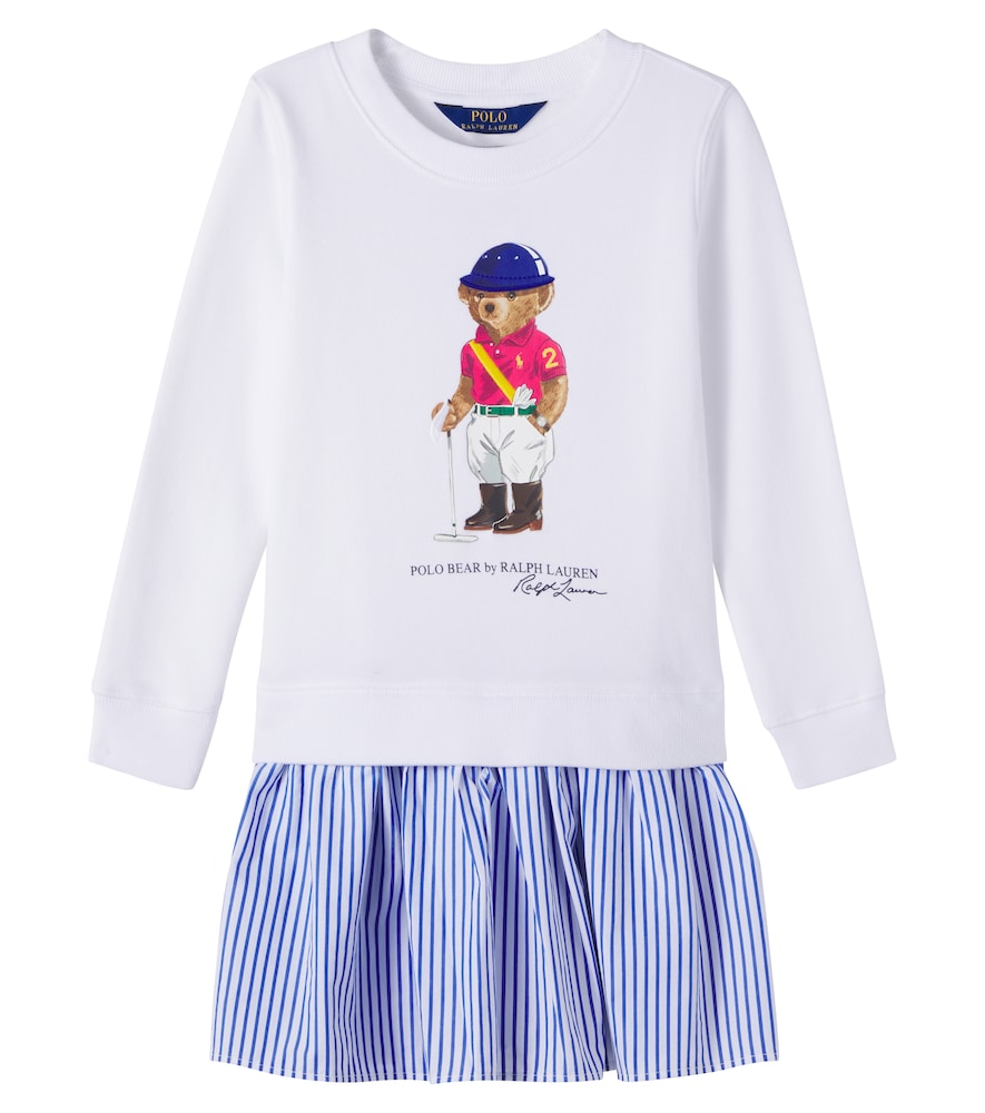 Polo Ralph Lauren Kleid Polo Bear Gestreift Kinder Weiß 146/152