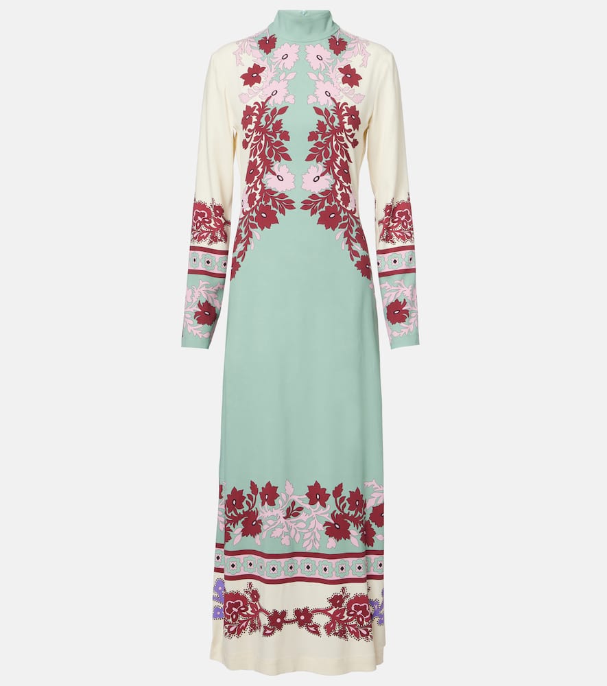 Abito lungo Halle in raso con stampa floreale