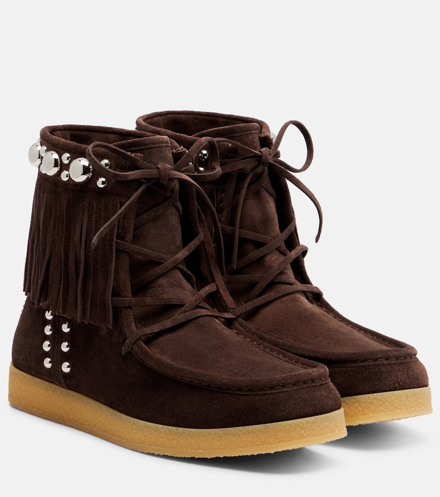 Valentino Garavani Nellcôte studded suede ankle boots