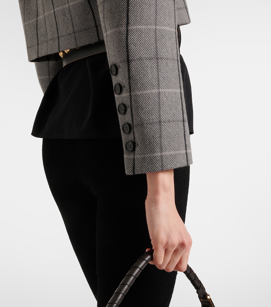  Chloe Chloe Checked Cropped Wool Jacket 