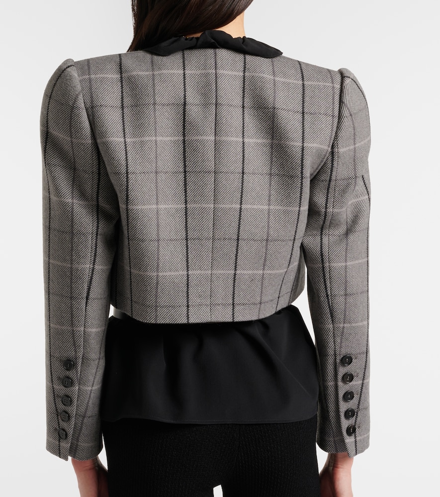  Chloe Chloe Checked Cropped Wool Jacket 