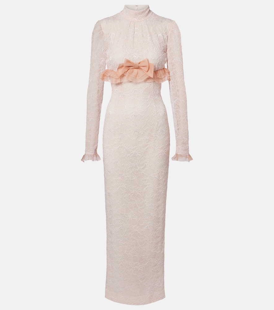 Alessandra Rich Bow-detail lace gown
