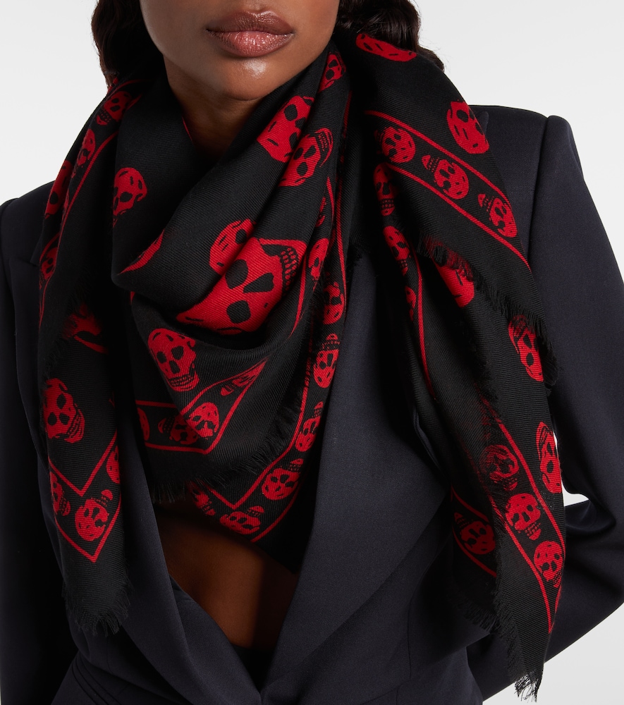  Mcqueen Mcqueen Skull Wool Scarf 