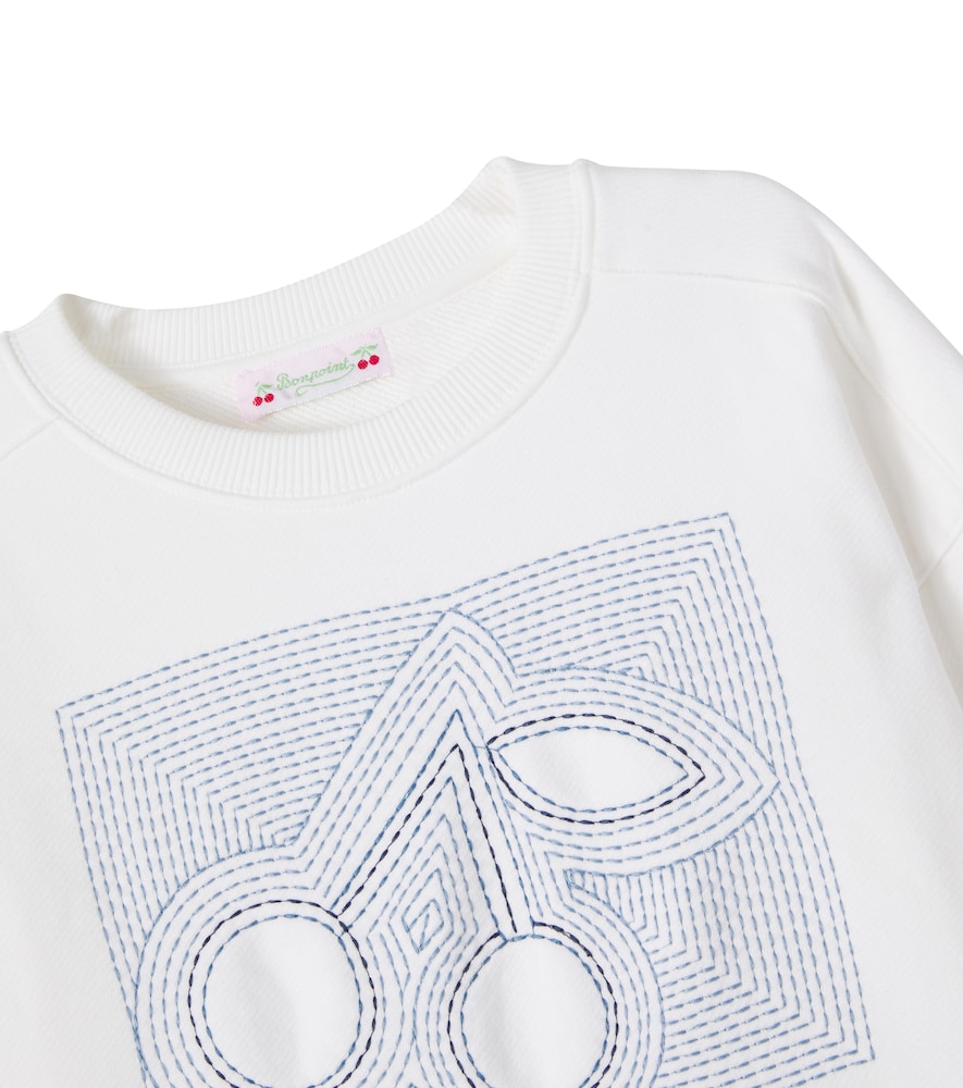  Bonpoint Bonpoint Embroidered Cotton Jersey Sweatshirt 