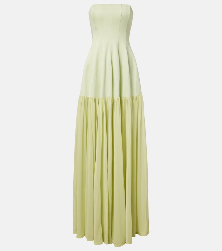 Simkhai Sandrine gathered jersey bustier gown