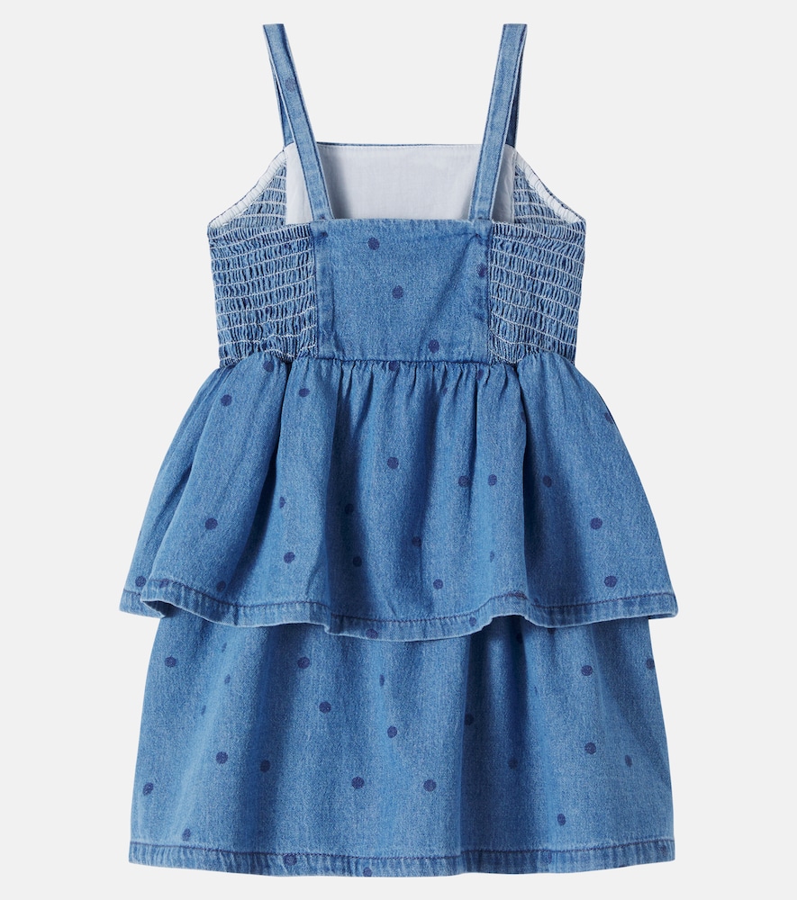  Mini Rodini Mini Rodini Polka-dot Embroidered Denim Dress 