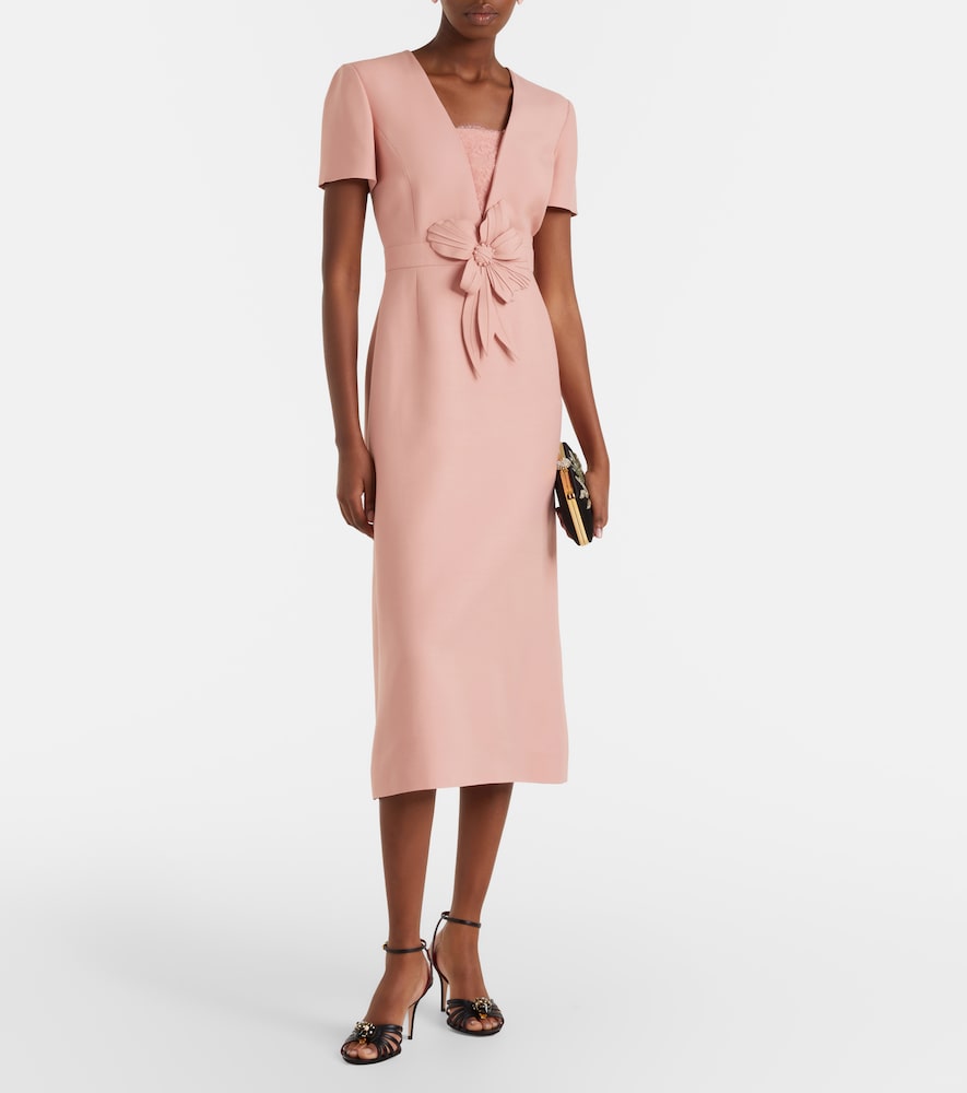 Valentino Crepe Couture floral-appliqué midi dress