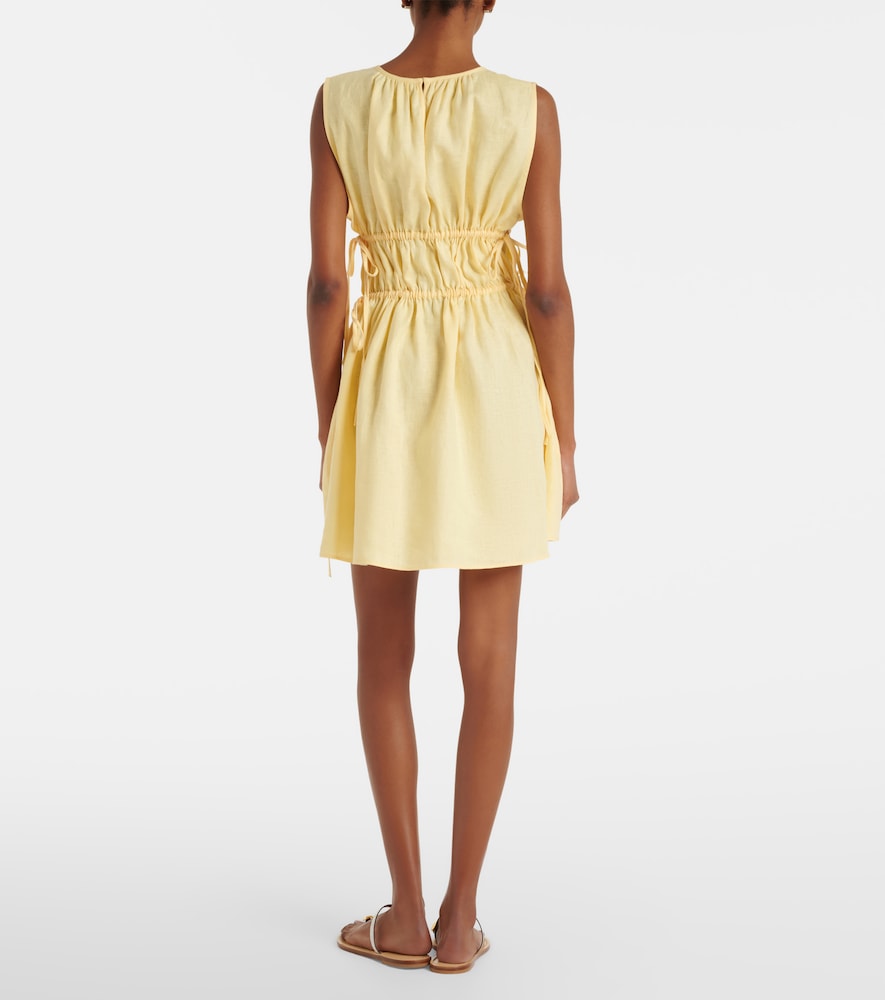  Asceno Asceno Como Gathered Linen Minidress 