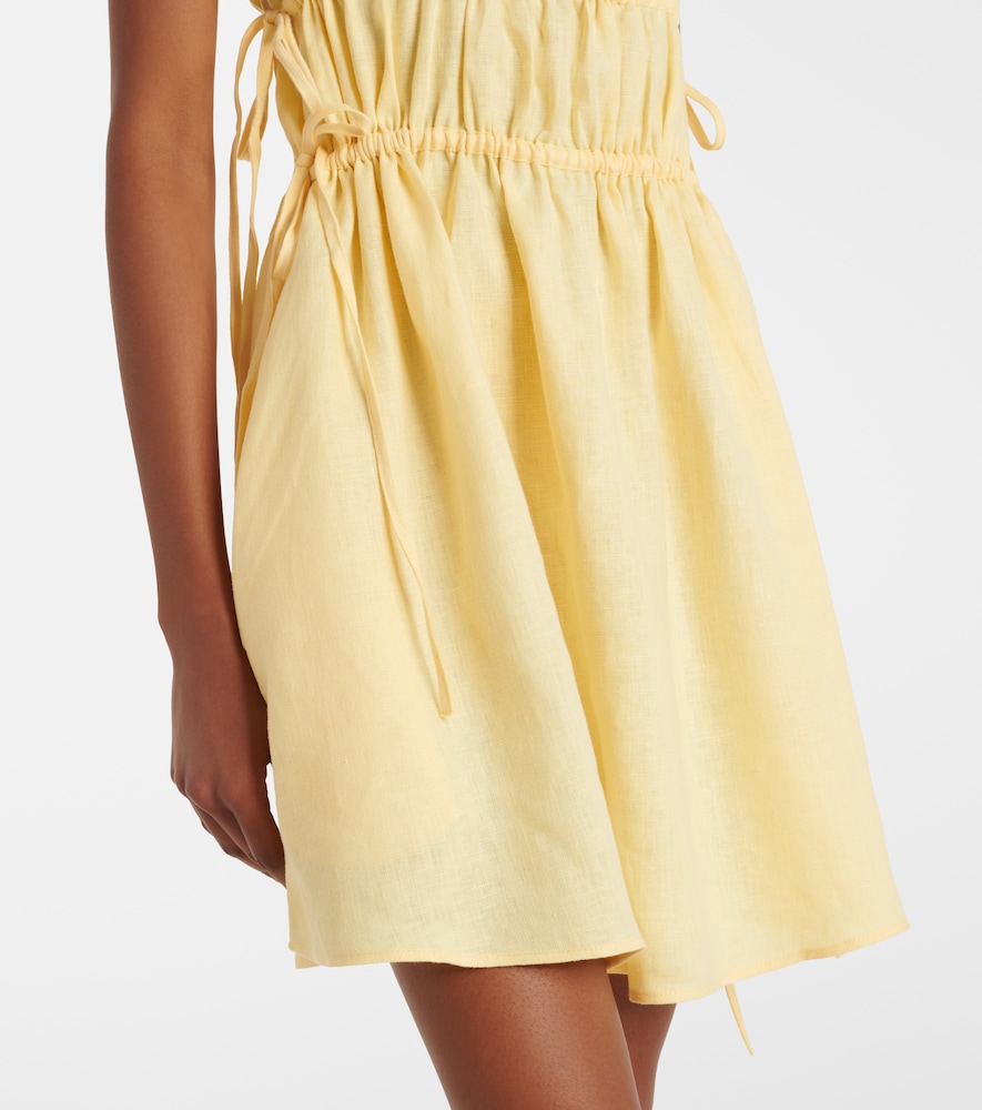  Asceno Asceno Como Gathered Linen Minidress 