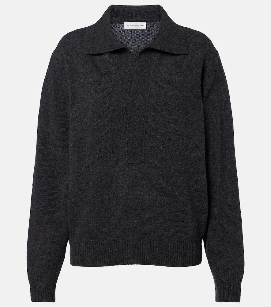 Victoria Beckham Women's Grey Genevieve Wool And Cashmere Polo Sweater UK Size 10 - Mytheresa
