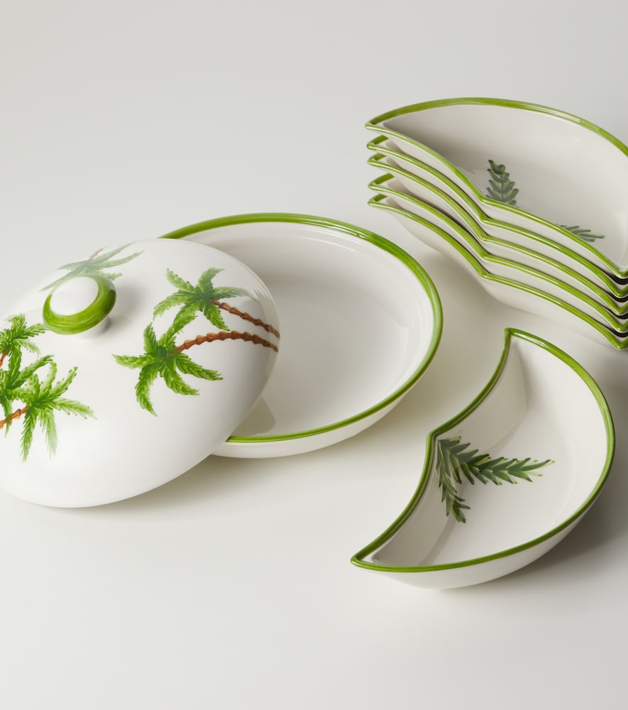  Les-ottomans Les-ottomans Ensemble De Plateaux Palm En Céramique 
