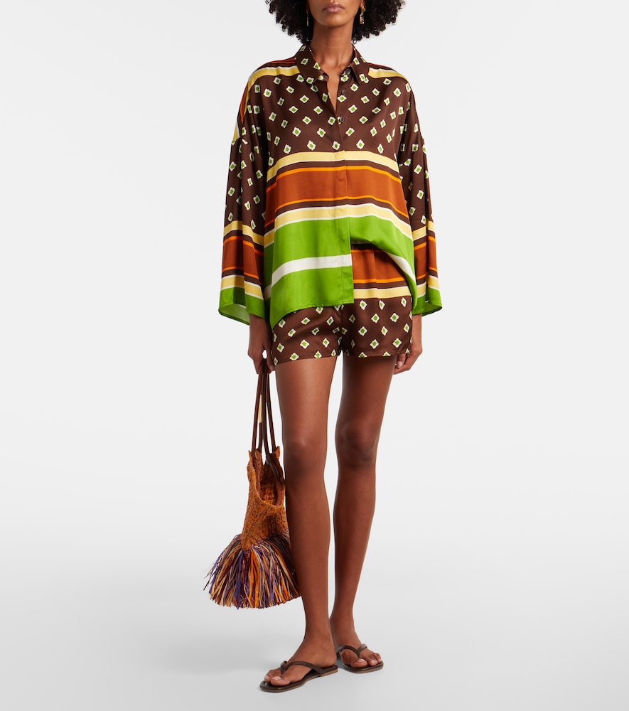 Faithfull Tia printed satin shorts