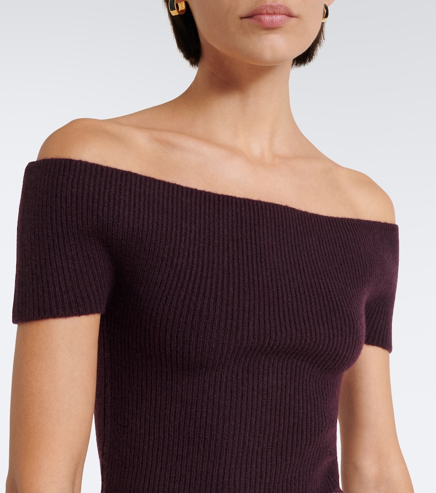 N°381 Libra Cashmere-Blend Off-Shoulder Top