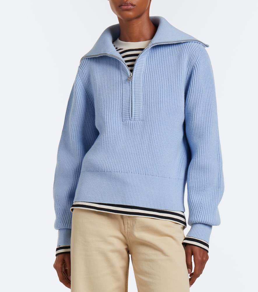 Maura Ribbed-Knit Half-Zip Sweater