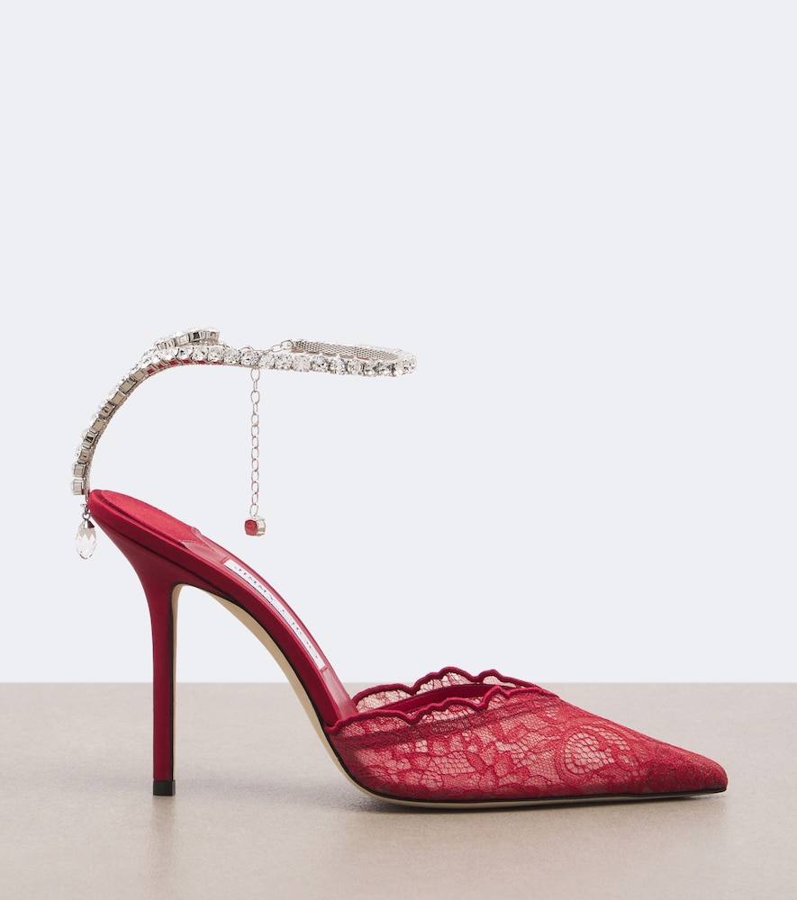 Saeda Embellished Lace Pumps