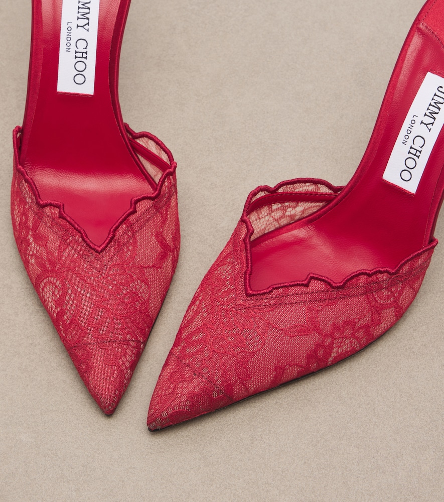 Saeda Embellished Lace Pumps