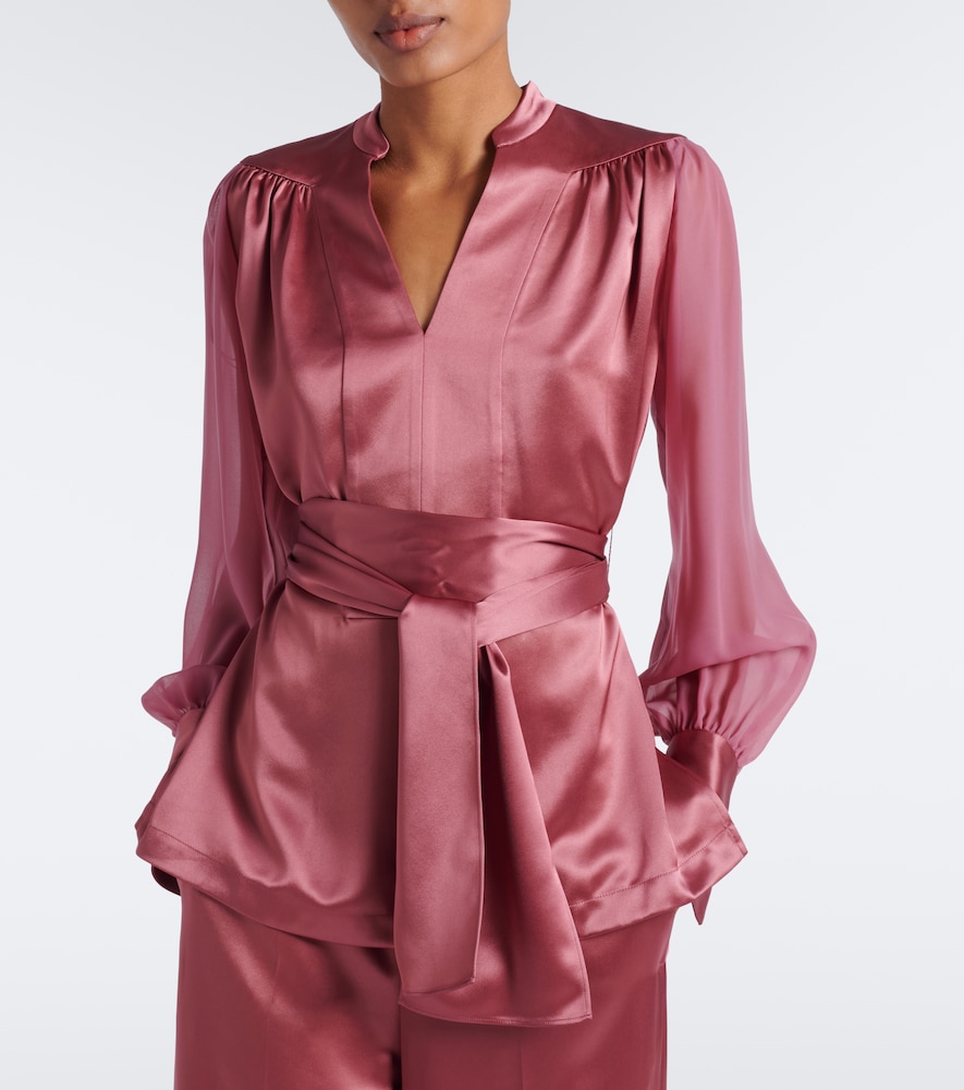 Paula Satin And Chiffon Blouse