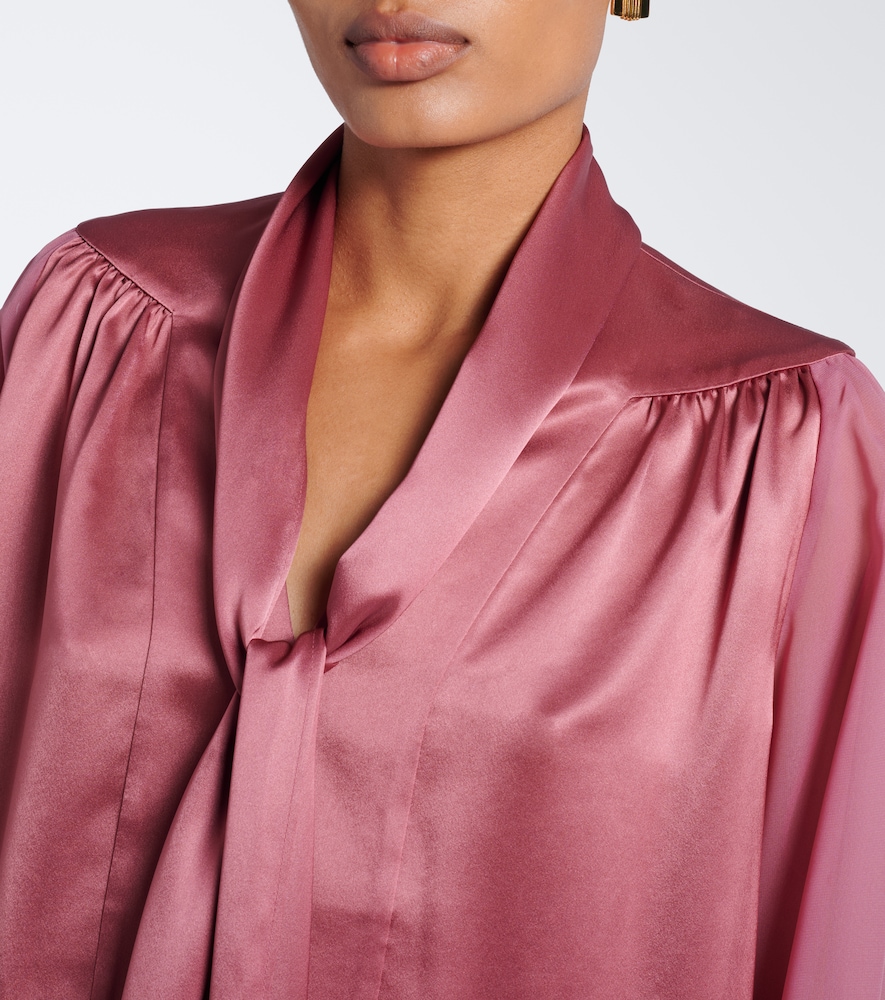 Paula Satin And Chiffon Blouse