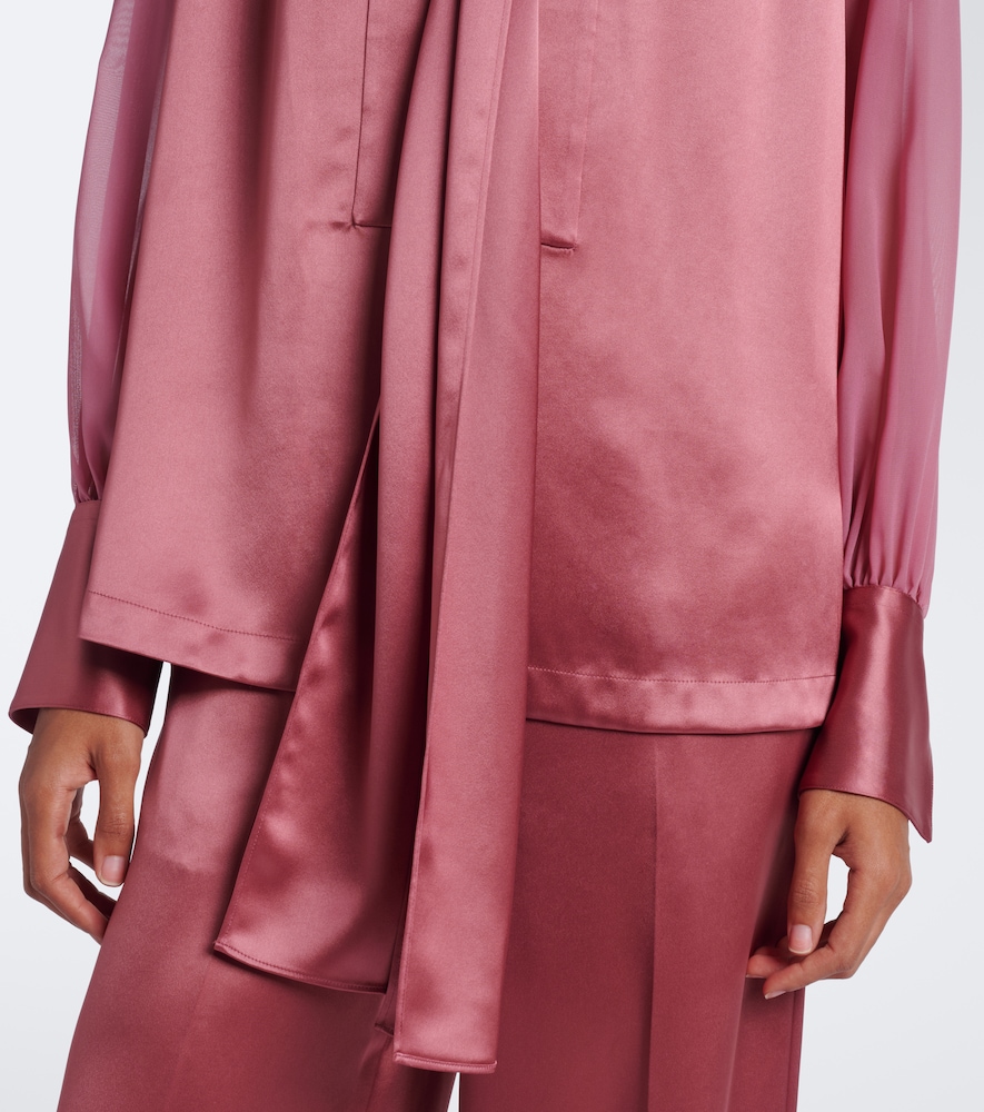 Paula Satin And Chiffon Blouse