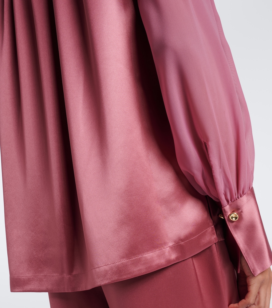 Paula Satin And Chiffon Blouse